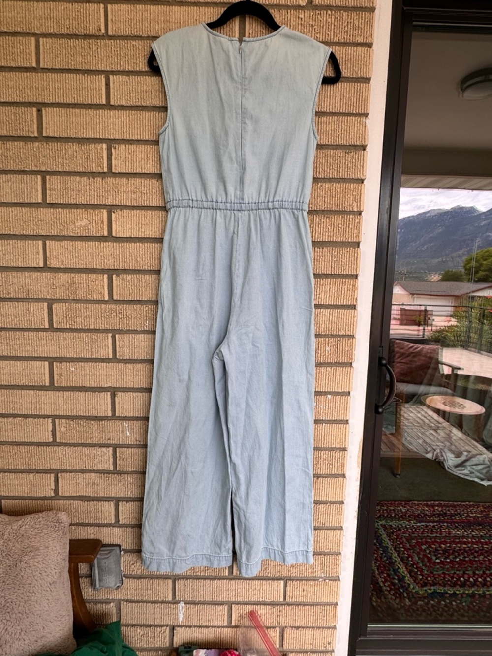 Universal Thread Chambray Denim Light Wash Jumpsuit Tie Waist - XS - Picture 3 of 5